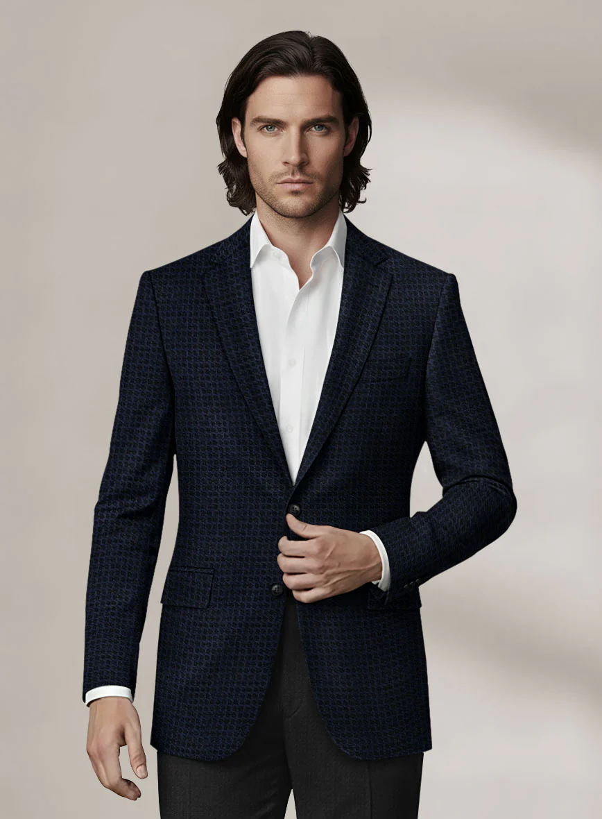 Scabal Dali Spatial Oval Weave Wool Cashmere Jacket - Image 2