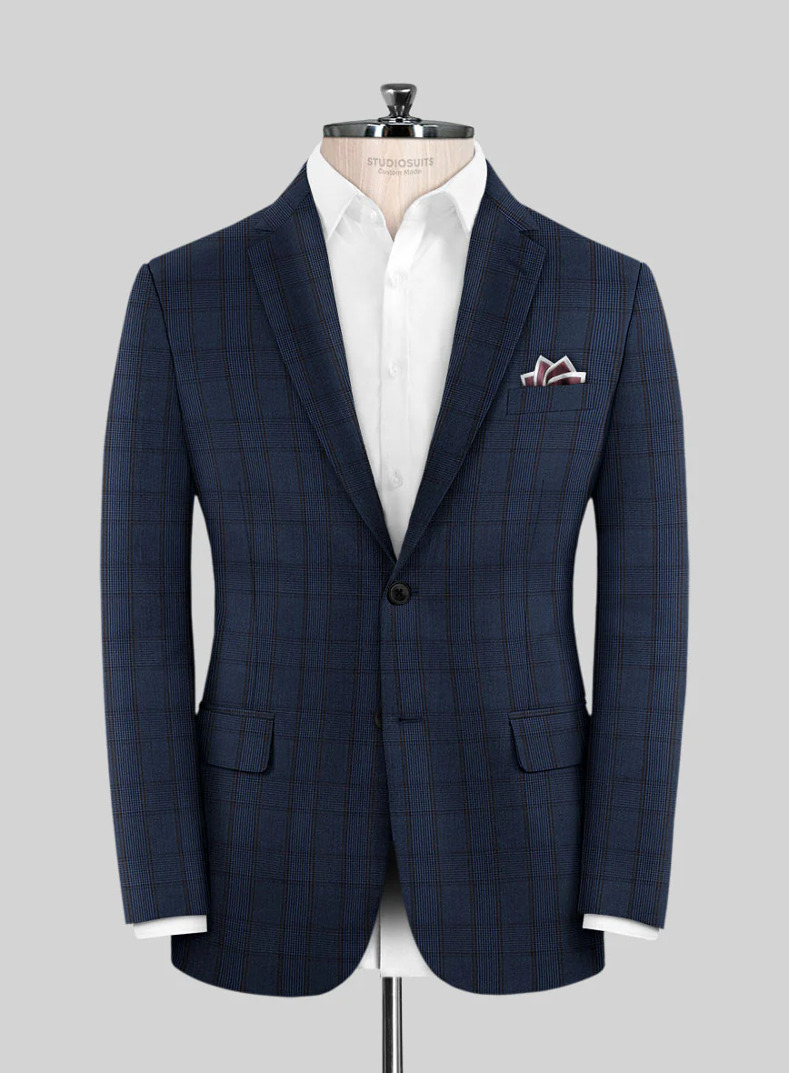 Scabal Damia Glen Blue Wool Suit - Image 3