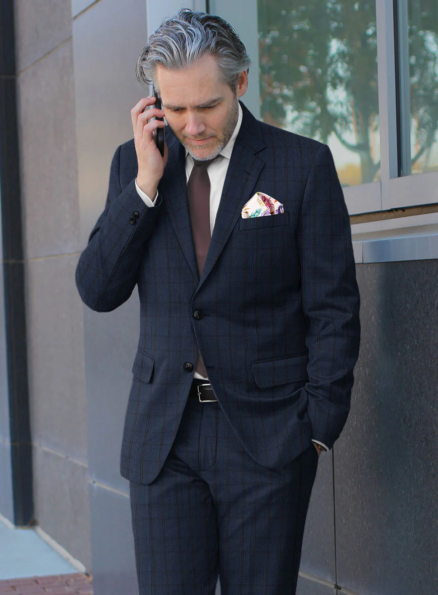 Scabal Damia Glen Blue Wool Suit - Image 4