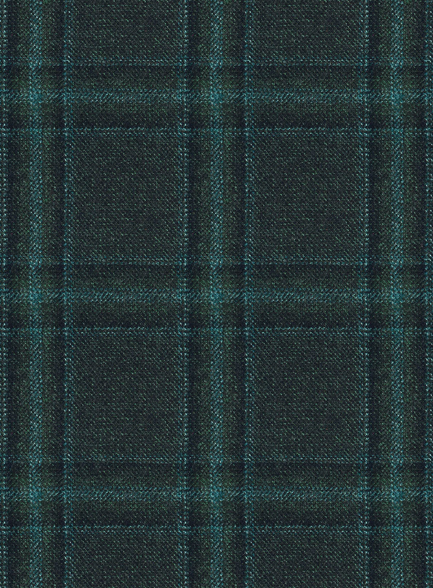 Scabal Dark Green Checks Wool Jacket - Image 3