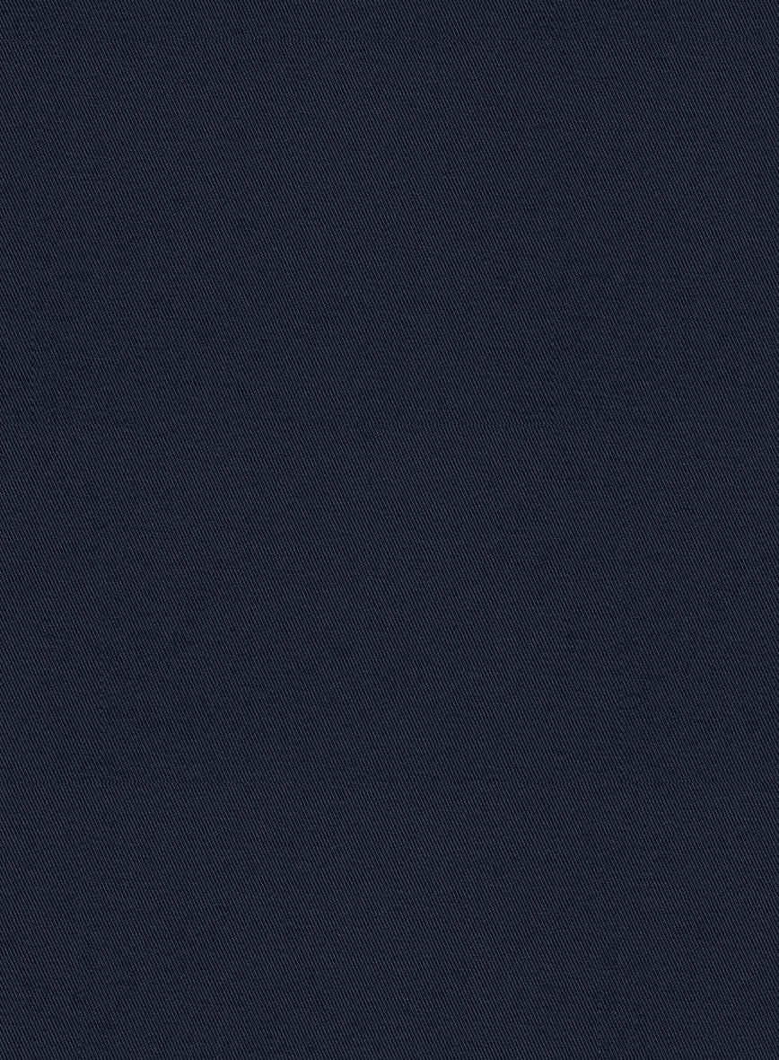 Scabal Dark Navy Cashmere Cotton Pants - Image 2