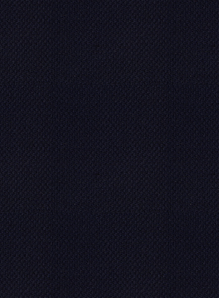 Scabal Dark Navy Waffle Wool Jacket - Image 3
