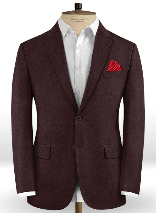 Scabal Dark Wine Wool Suit - Image 4
