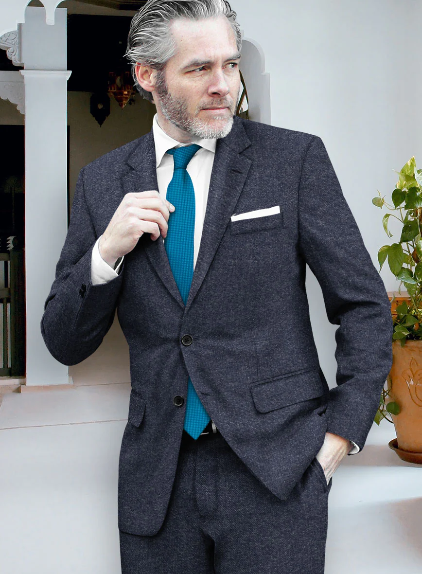 Scabal Denim Blue Wool Cashmere Jacket - Image 2