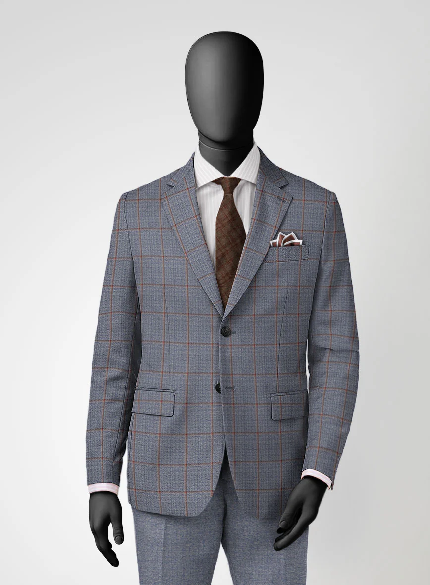 Scabal Dusk Blue Wool Combination Suit - Image 3