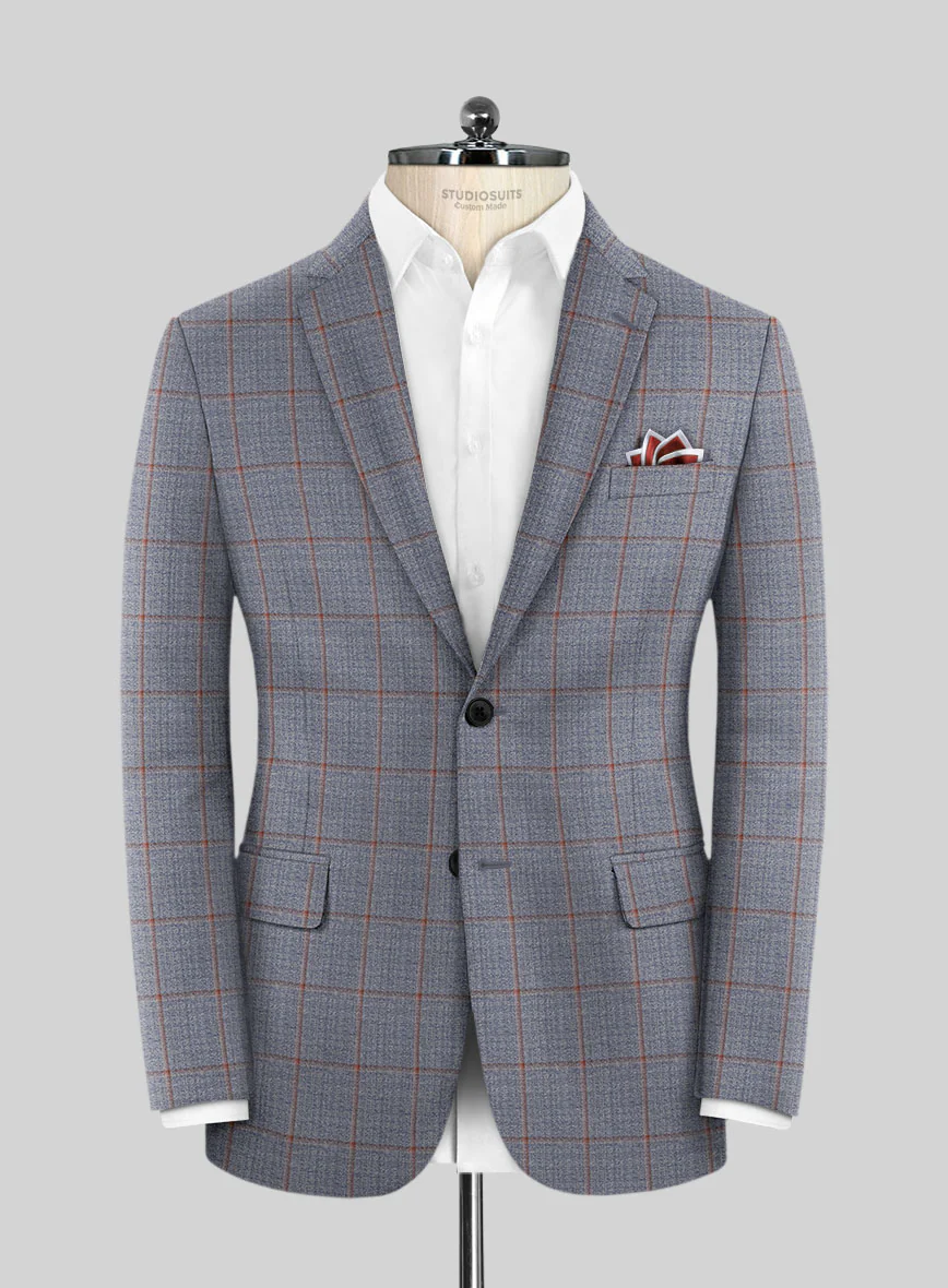Scabal Dusk Blue Wool Combination Suit - Image 4