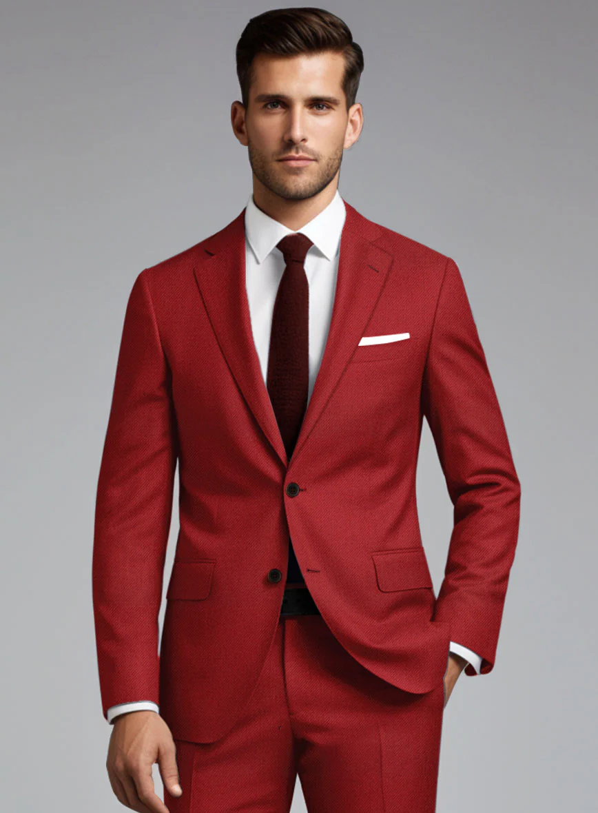 Scabal Ed Red Wool Jacket - Image 2