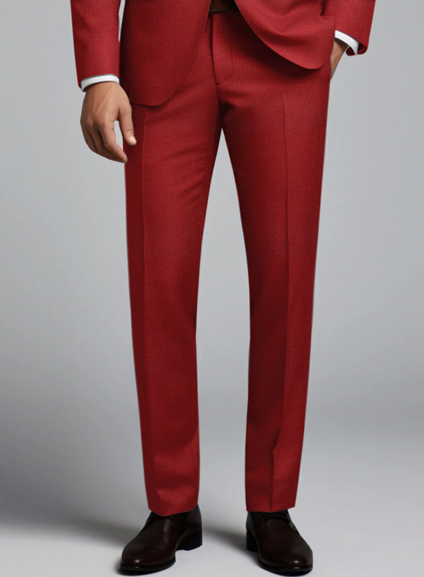 Scabal Ed Red Wool Pants - Image 2