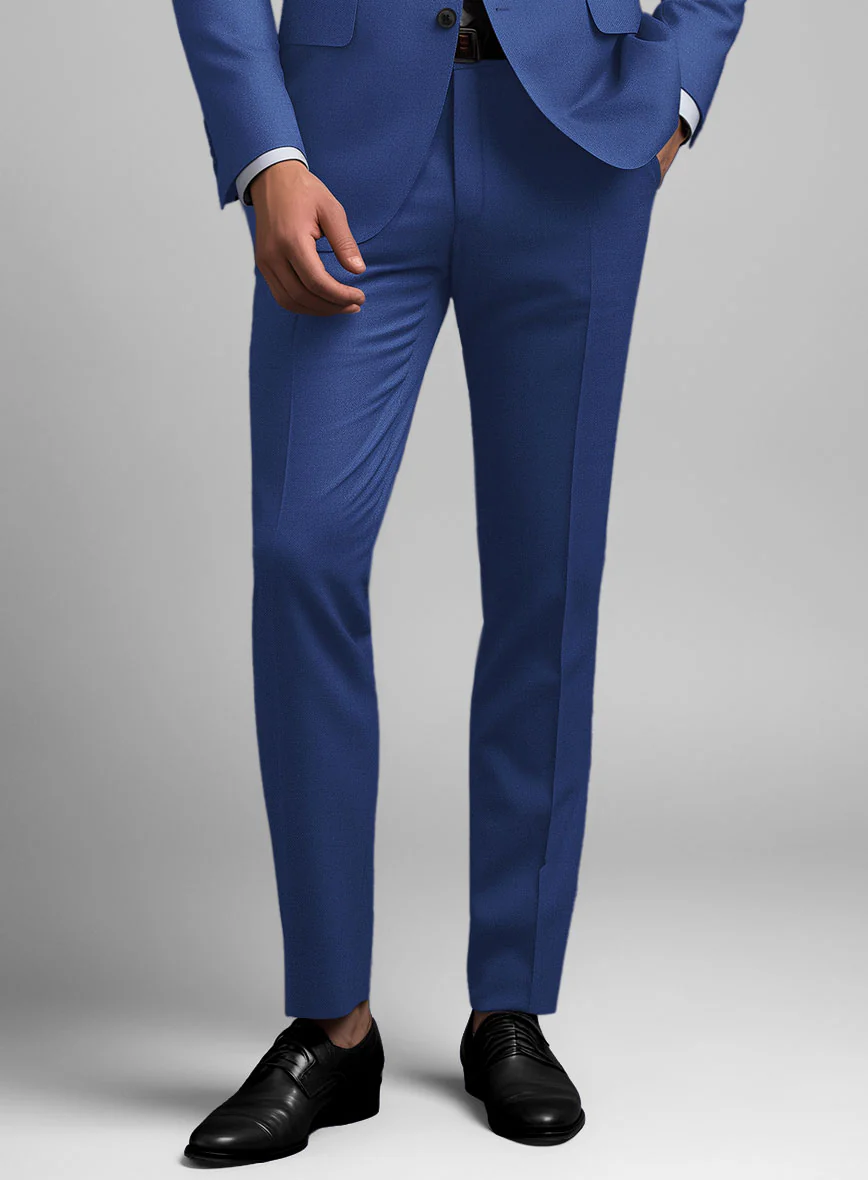 Scabal Egyptian Blue Wool Pants - Image 2