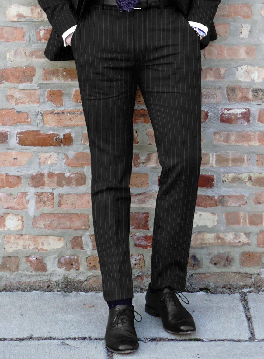 Scabal Feeje Stripe Black Wool Suit - Image 5