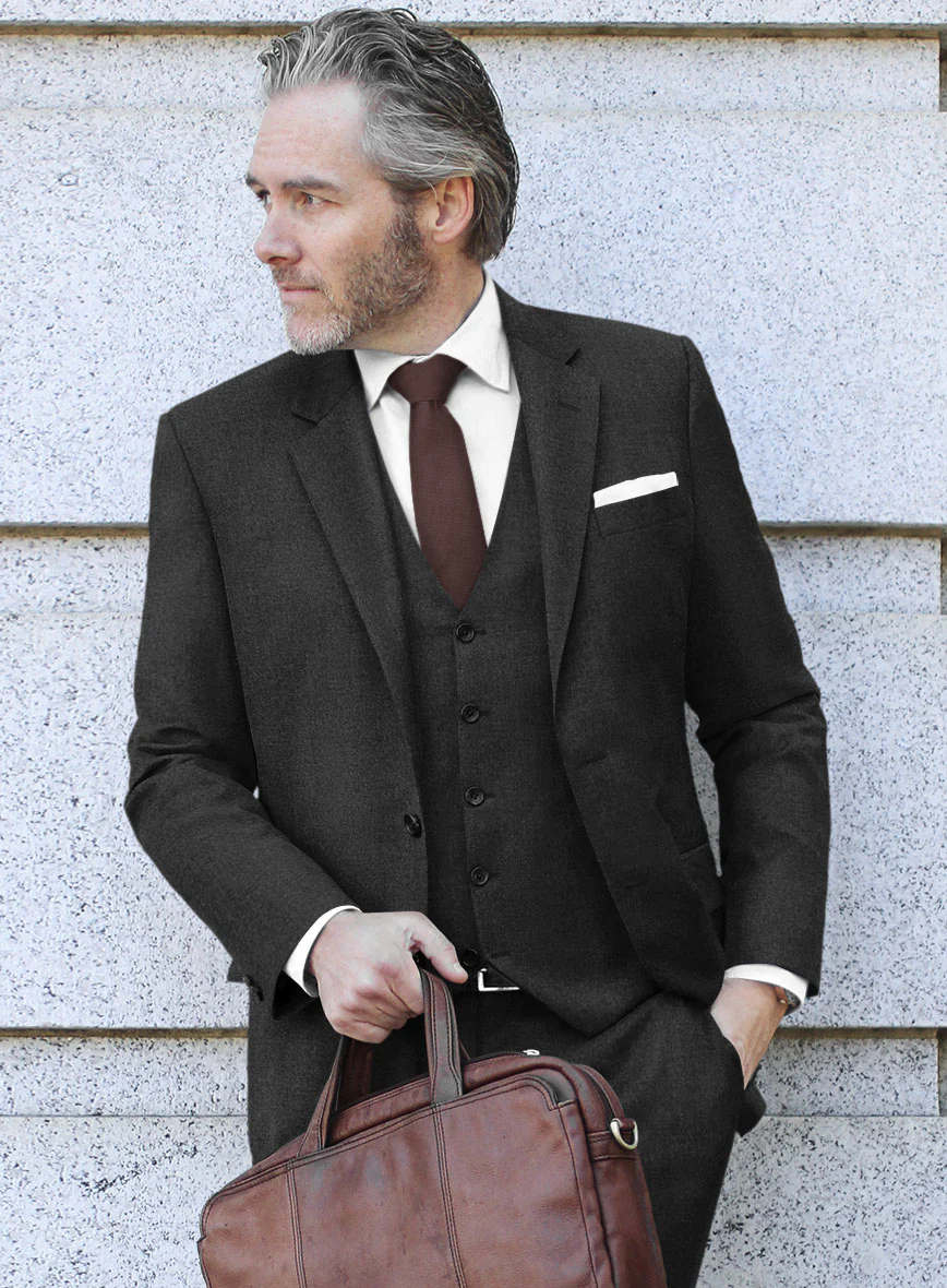Scabal Ferbi Dark Gray Wool Suit - Image 4