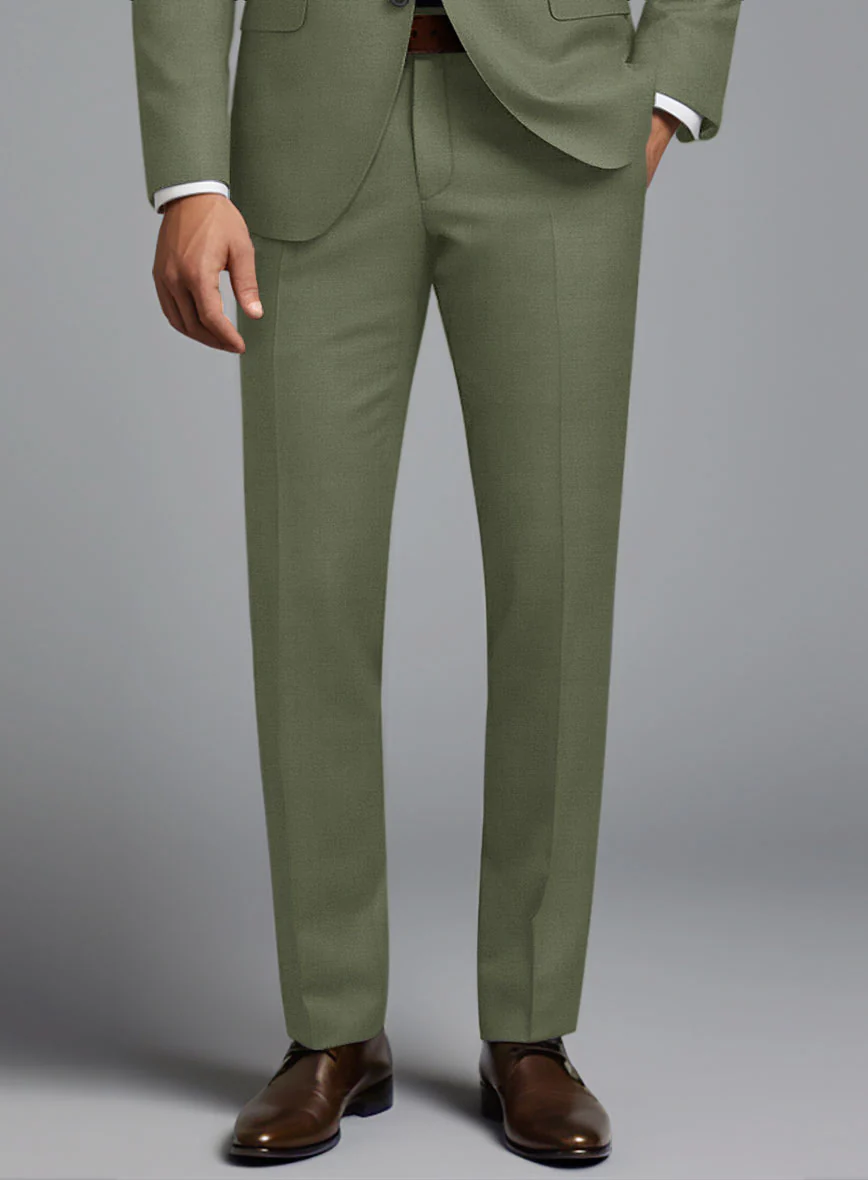Scabal Fern Green Wool Pants - Image 2