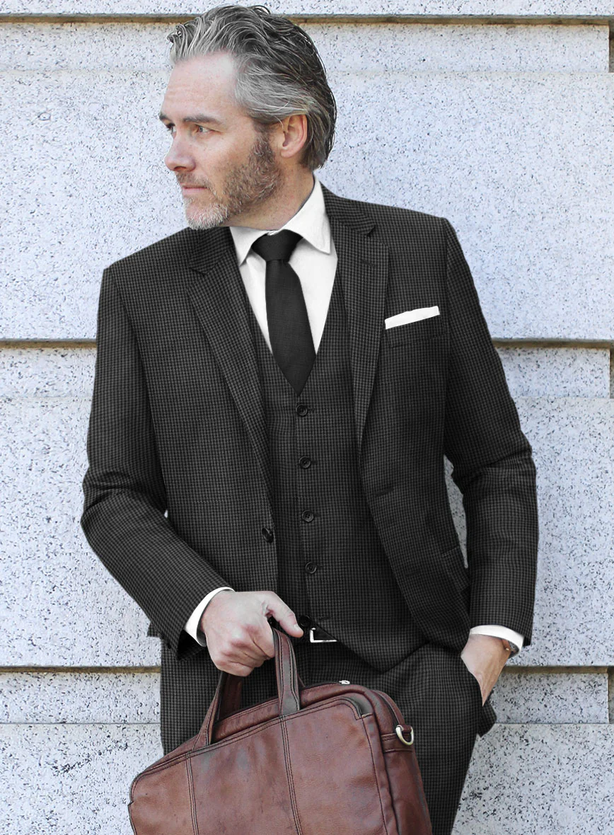Scabal Ghru Houndstooth Gray Wool Jacket - Image 2