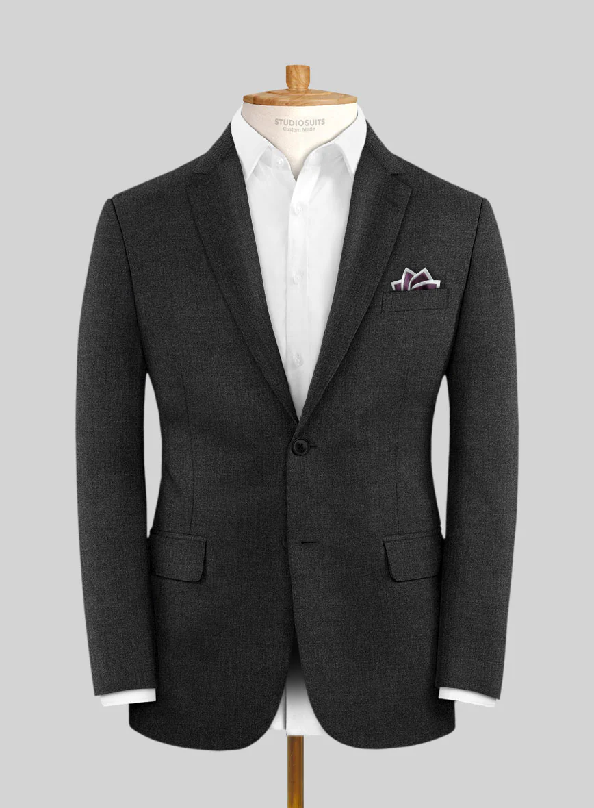 Scabal Gilbe Twill Charcoal Wool Suit - Image 3