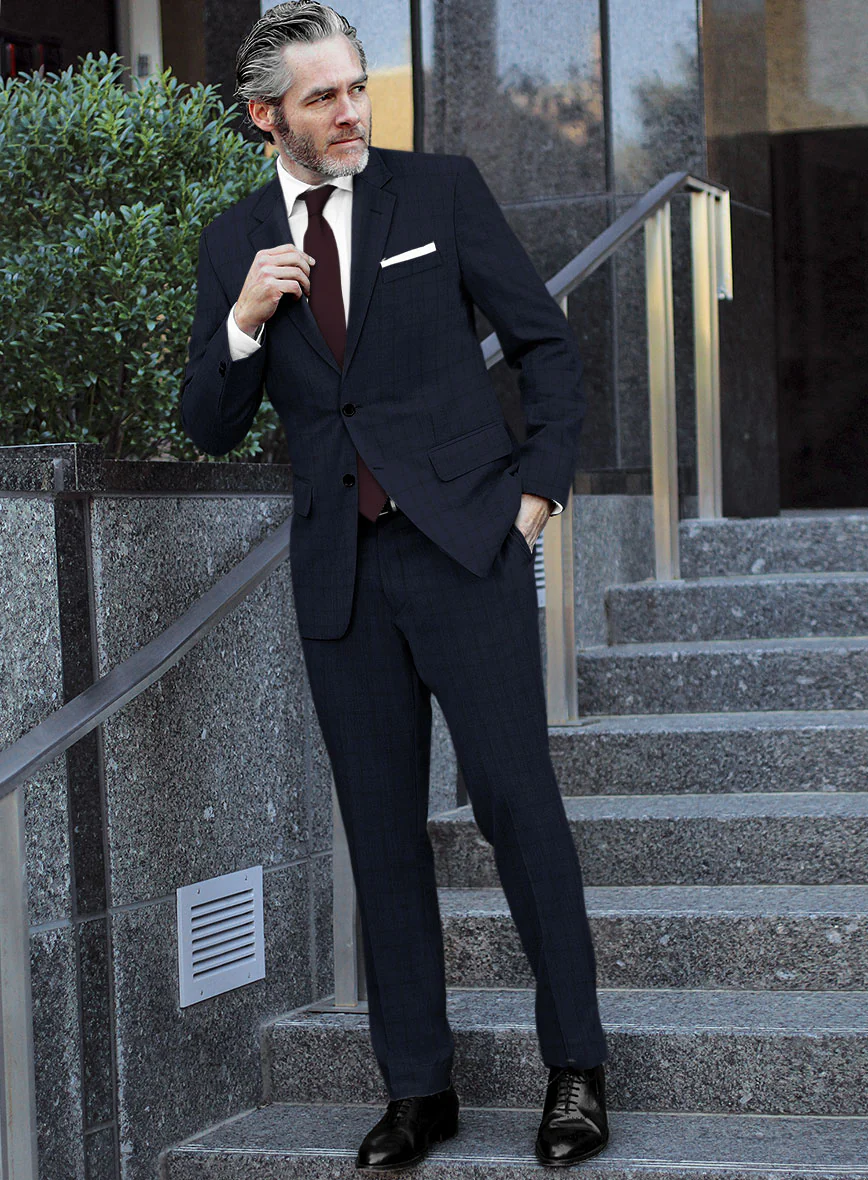 Scabal Gilu Glen Blue Wool Suit - Image 2