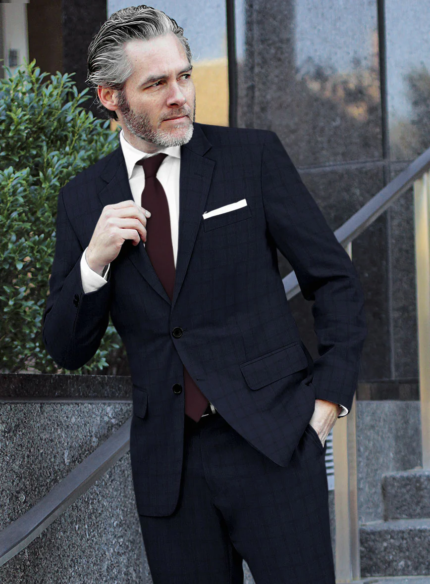 Scabal Gilu Glen Blue Wool Suit - Image 4