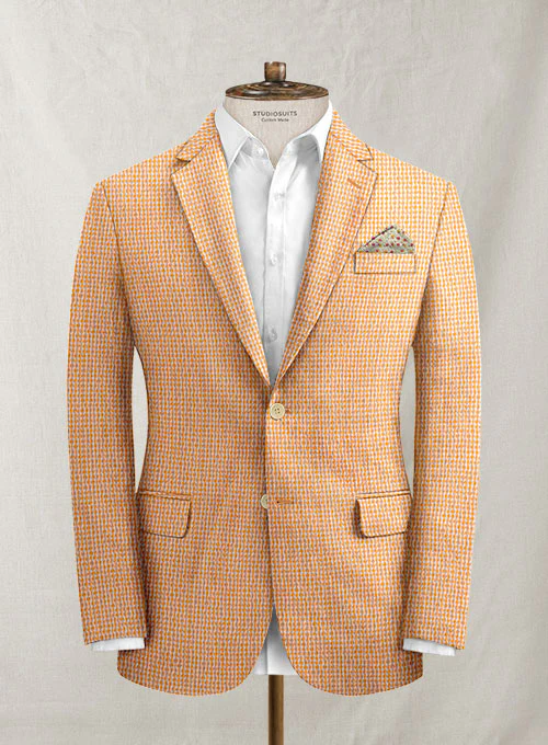 Scabal Gingham Orange Seersucker Suit - Image 3
