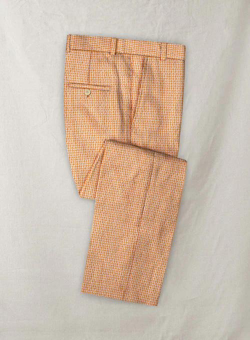 Scabal Gingham Orange Seersucker Suit - Image 4