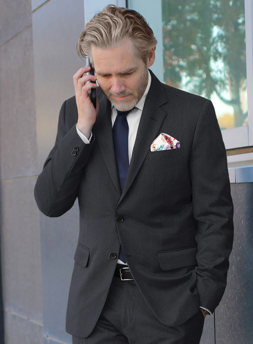 Scabal Heco Honeycomb Blue Wool Jacket - Image 2