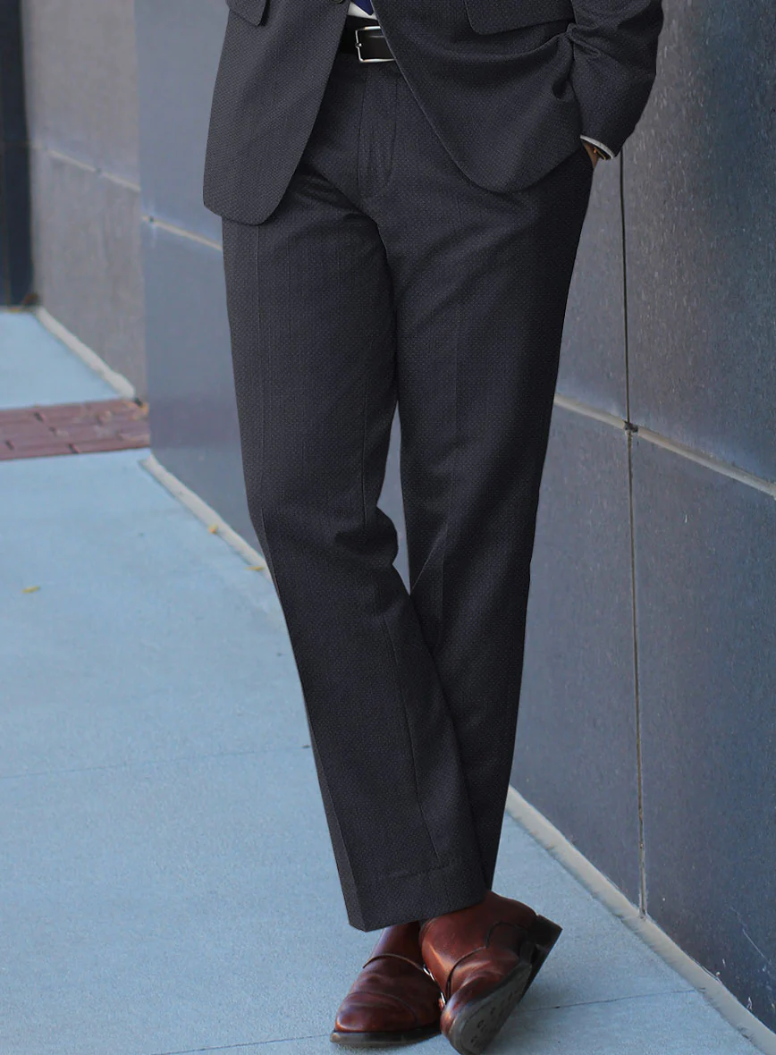 Scabal Heco Honeycomb Blue Wool Pants - Image 2