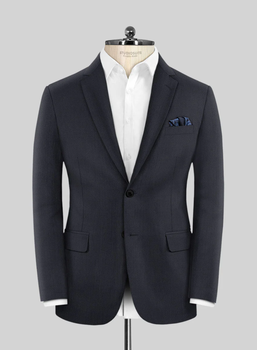 Scabal Heco Honeycomb Blue Wool Suit - Image 3