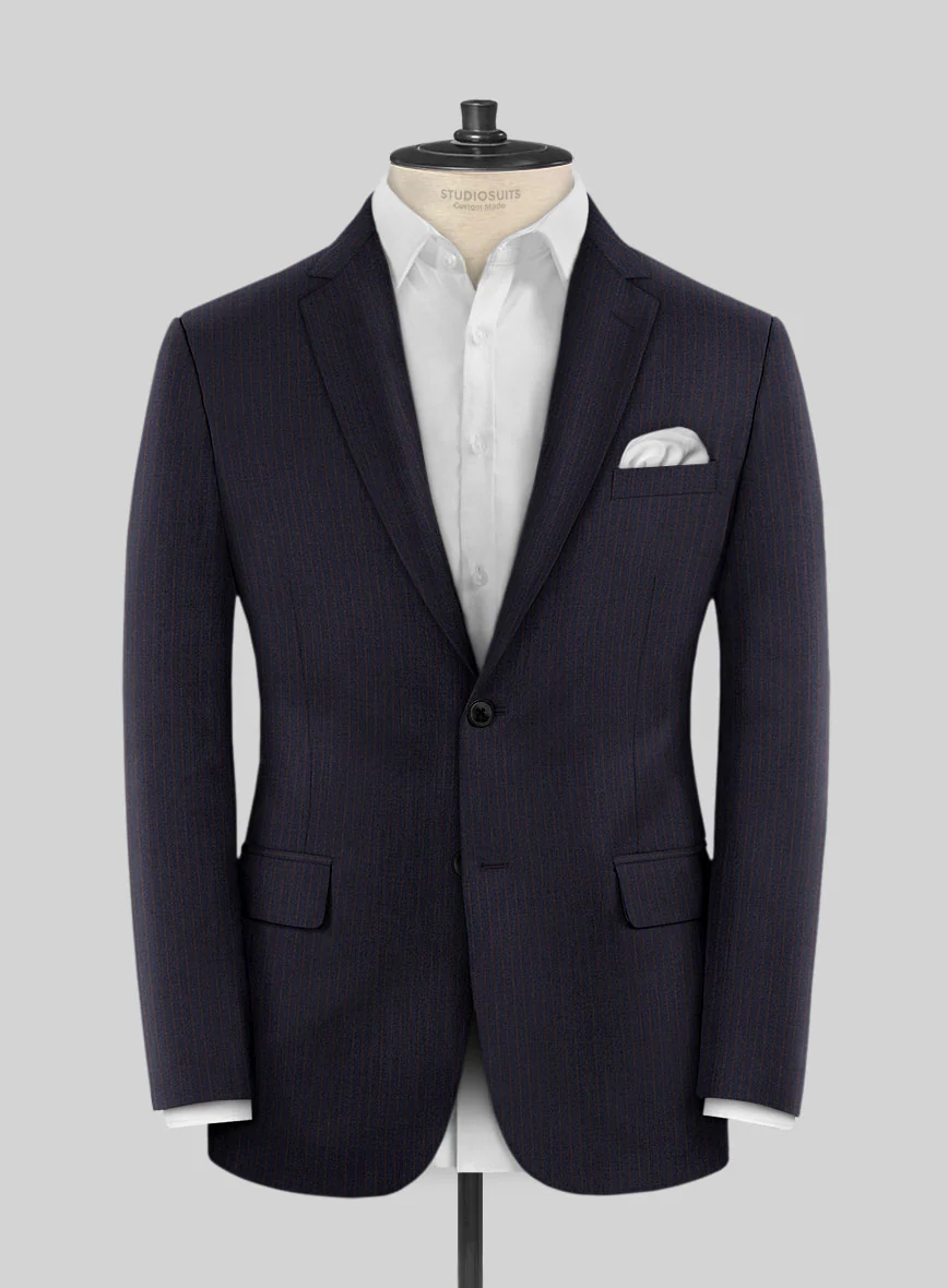 Scabal Hernal Stripe Blue Wool Suit - Image 3