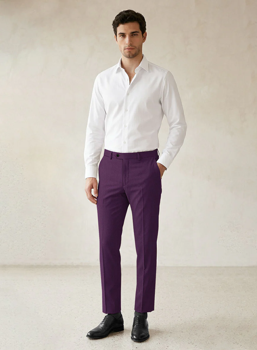 Scabal Hot Purple Wool Pants - Image 3