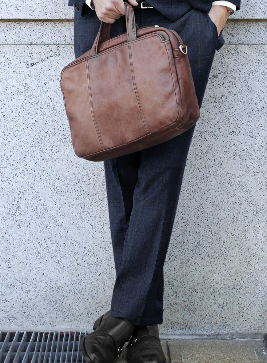 Scabal Dark Sapphire Blue Wool Pants - Image 2