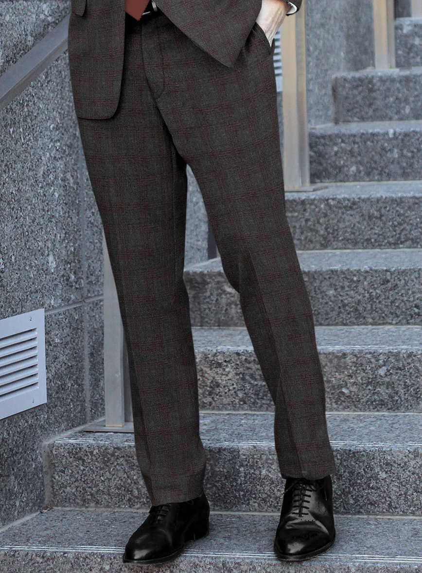 Scabal Mid Charcoal Wool Pants - Image 2