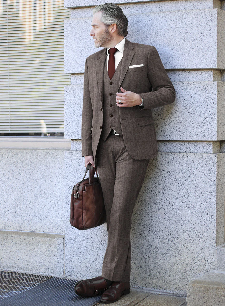 Scabal Mocha Brown Wool Suit - Image 2