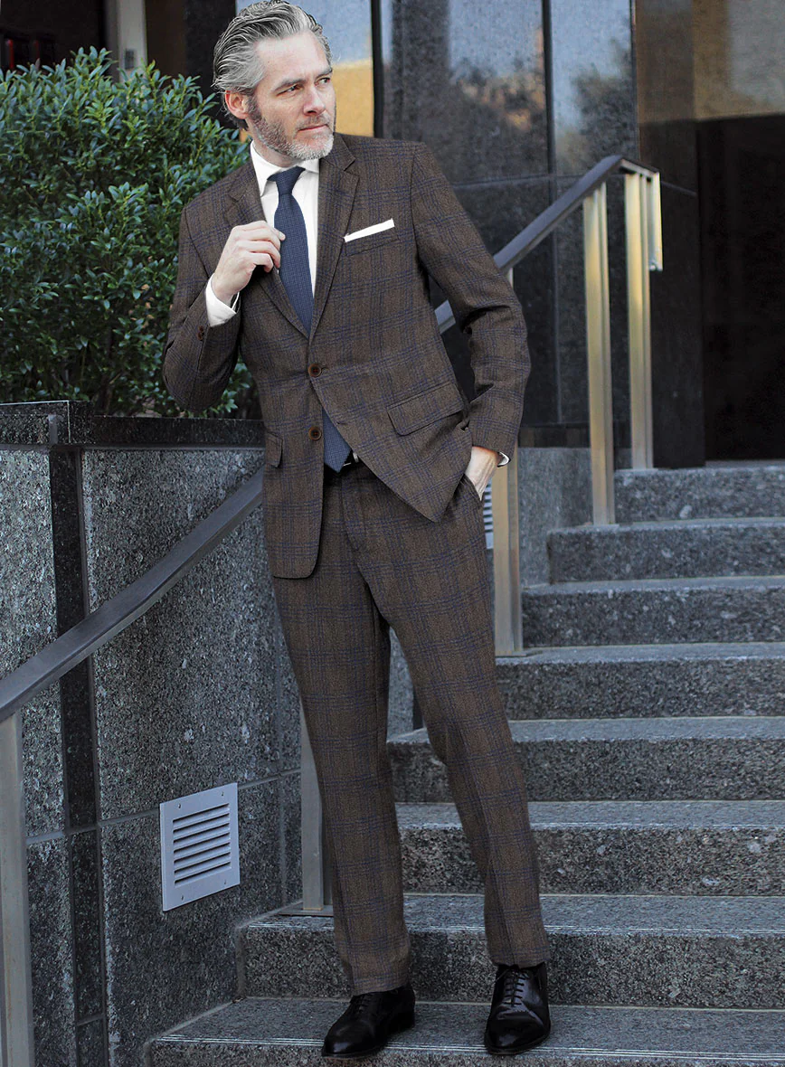 Scabal Mud Brown Wool Suit - Image 2