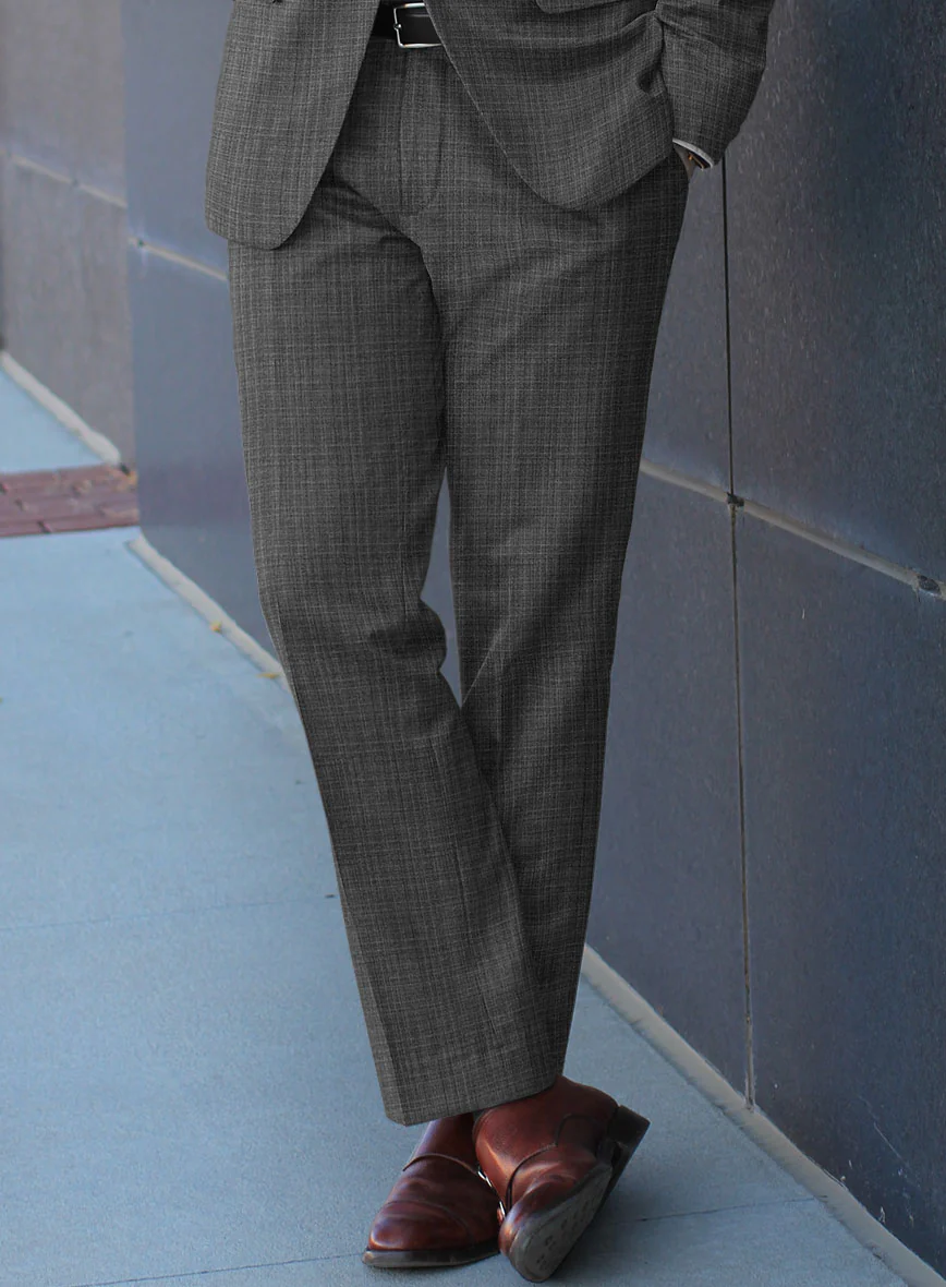 Scabal Slate Gray Wool Pants - Image 2