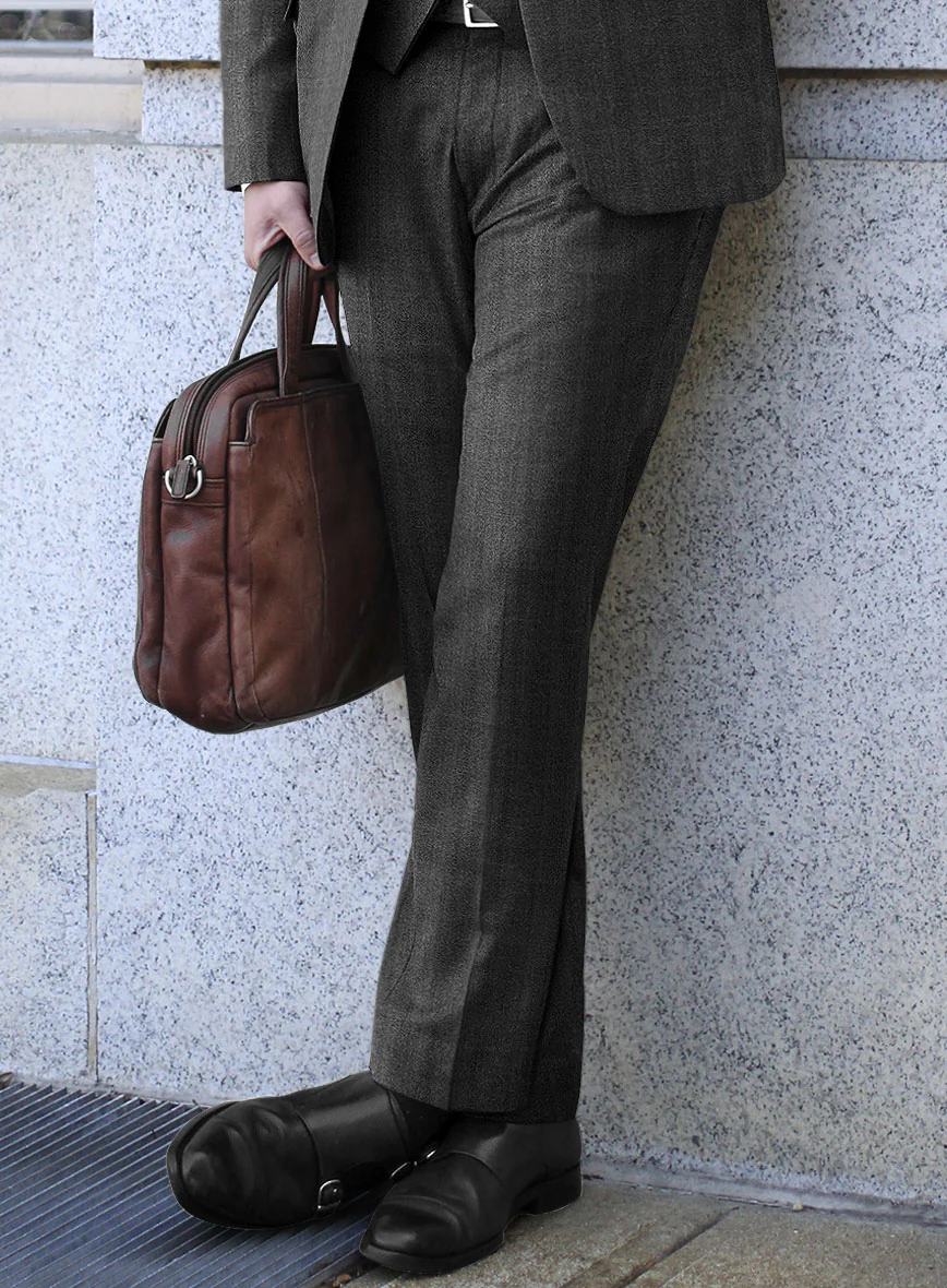 Scabal Steel Charcoal Wool Pants - Image 2