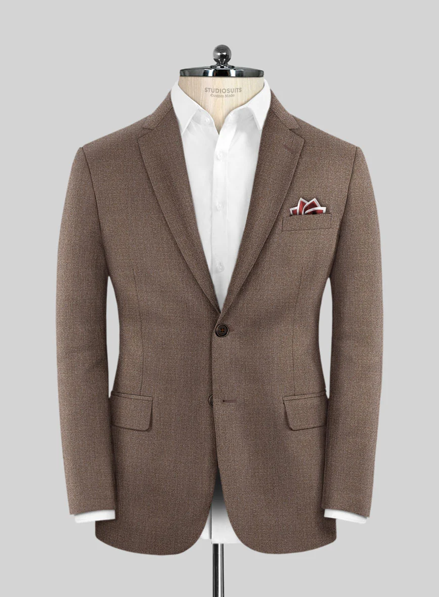 Scabal Walnut Brown Wool Suit - Image 3