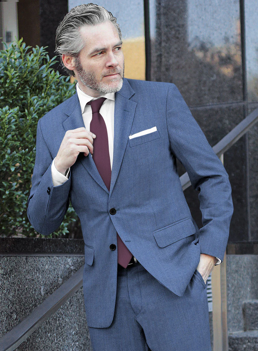 Scabal Imilli Herringbone Blue Wool Jacket - Image 2