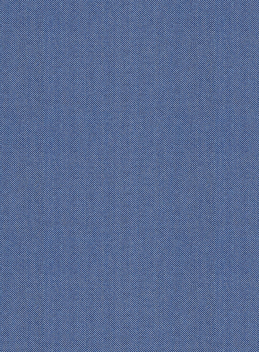 Scabal Imilli Herringbone Blue Wool Pants - Image 2