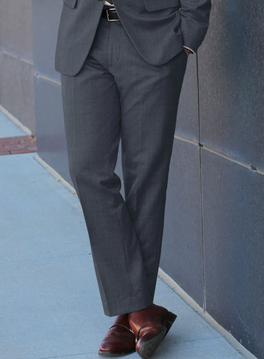 Scabal Isin Twill Blue Wool Pants - Image 2