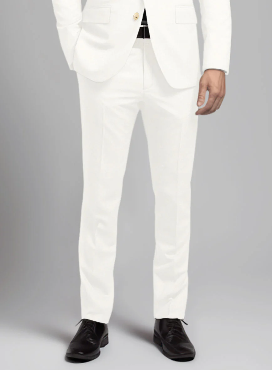 Scabal Ivory Wool Pants - Image 2