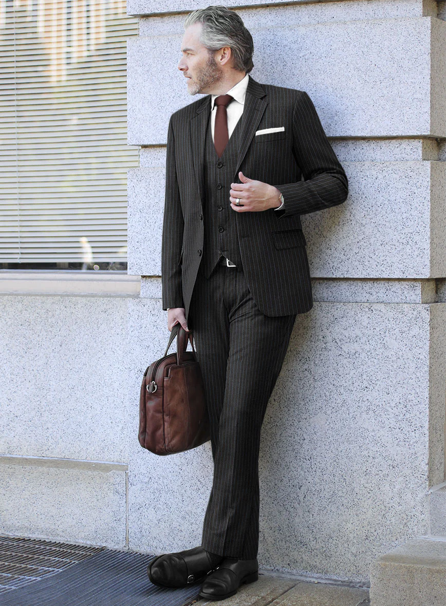 Scabal Jacino Stripe Gray Wool Suit - Image 2