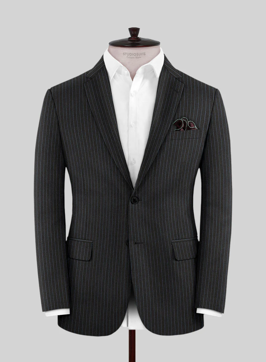 Scabal Jacino Stripe Gray Wool Suit - Image 3