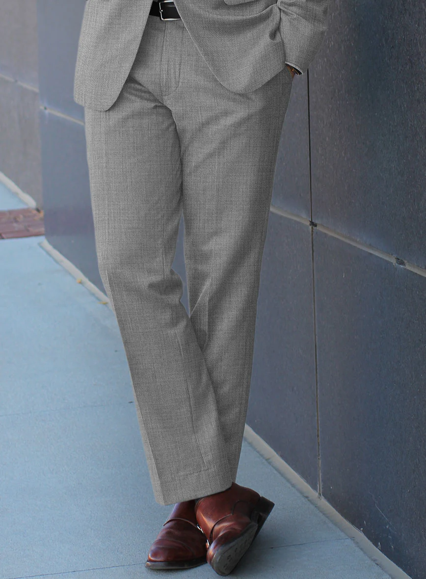 Scabal Jacobi Twill Gray Wool Pants - Image 2