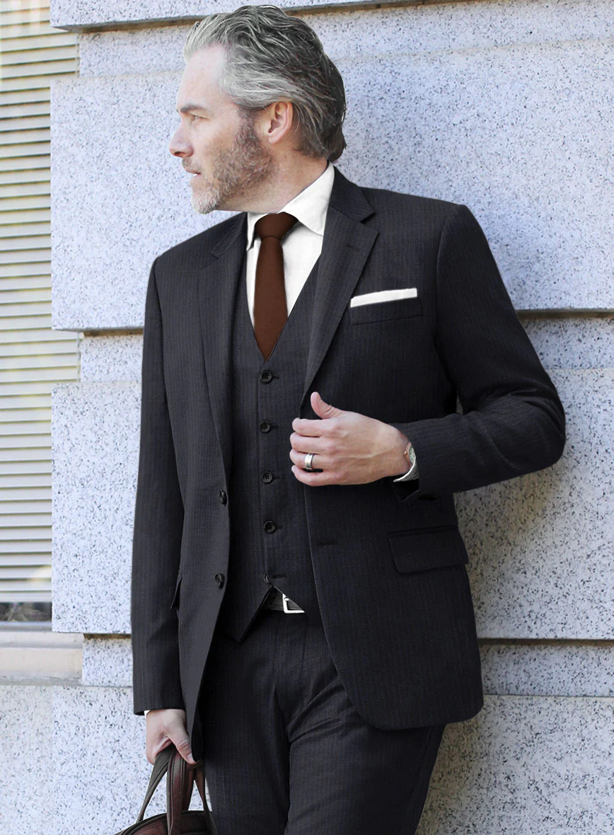Scabal Jaglo Stripe Blue Wool Jacket - Image 2