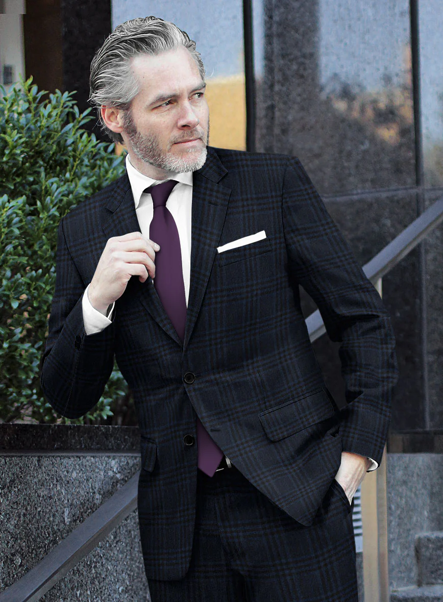 Scabal Lapis Blue Checks Wool Jacket - Image 2