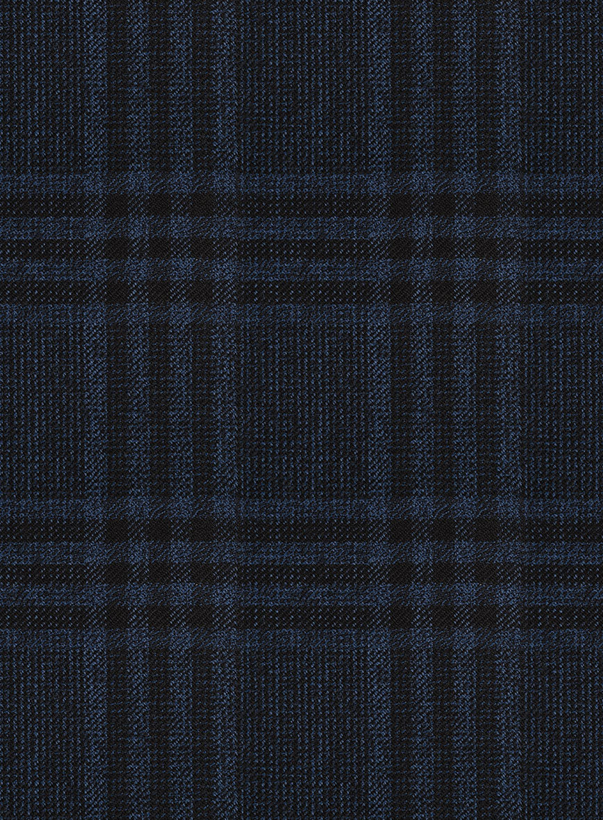 Scabal Lapis Blue Checks Wool Jacket - Image 3