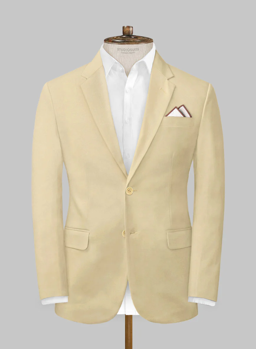 Scabal Latte Beige Cotton Stretch Suit - Image 2