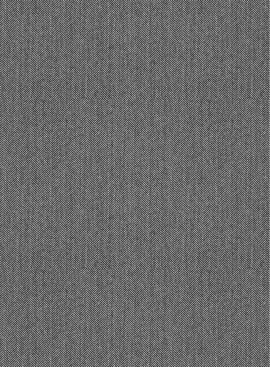 Scabal Lauchi Herringbone Gray Wool Pants - Image 3