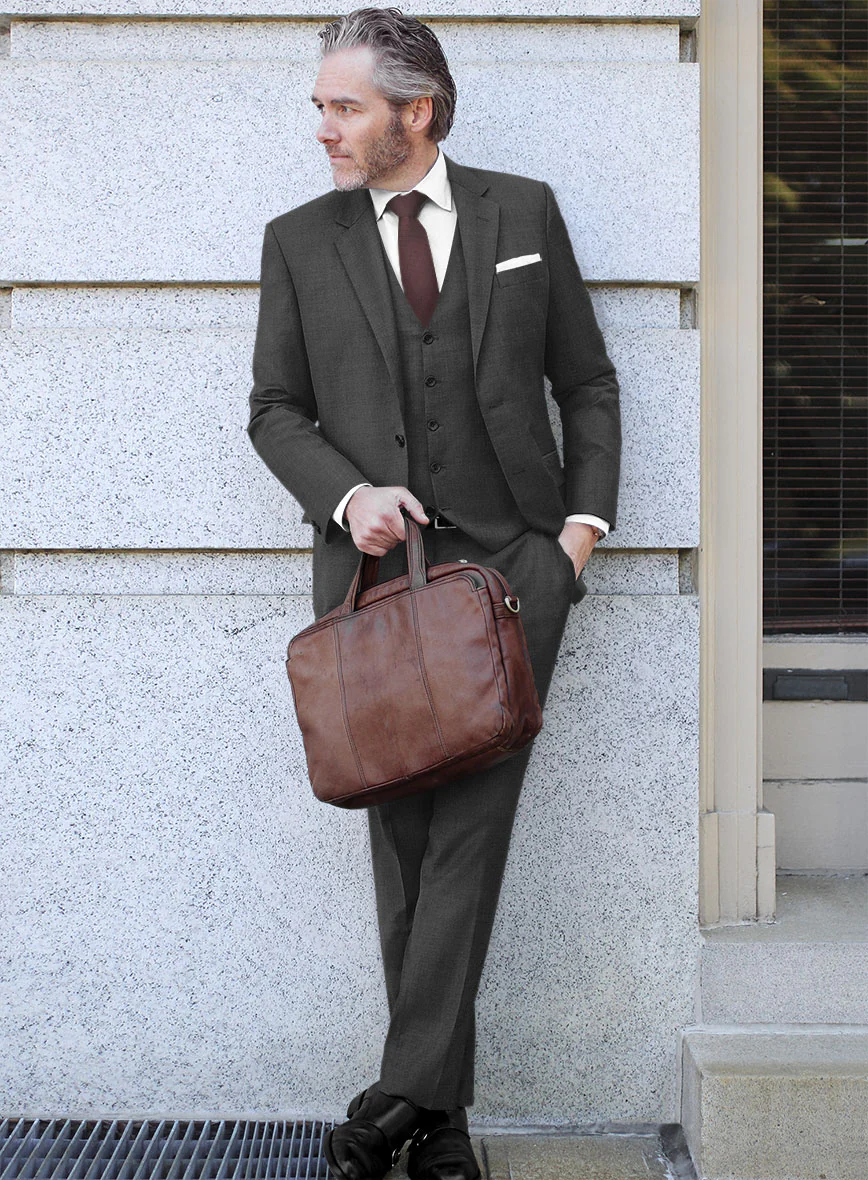 Scabal Liche Charcoal Wool Suit - Image 2