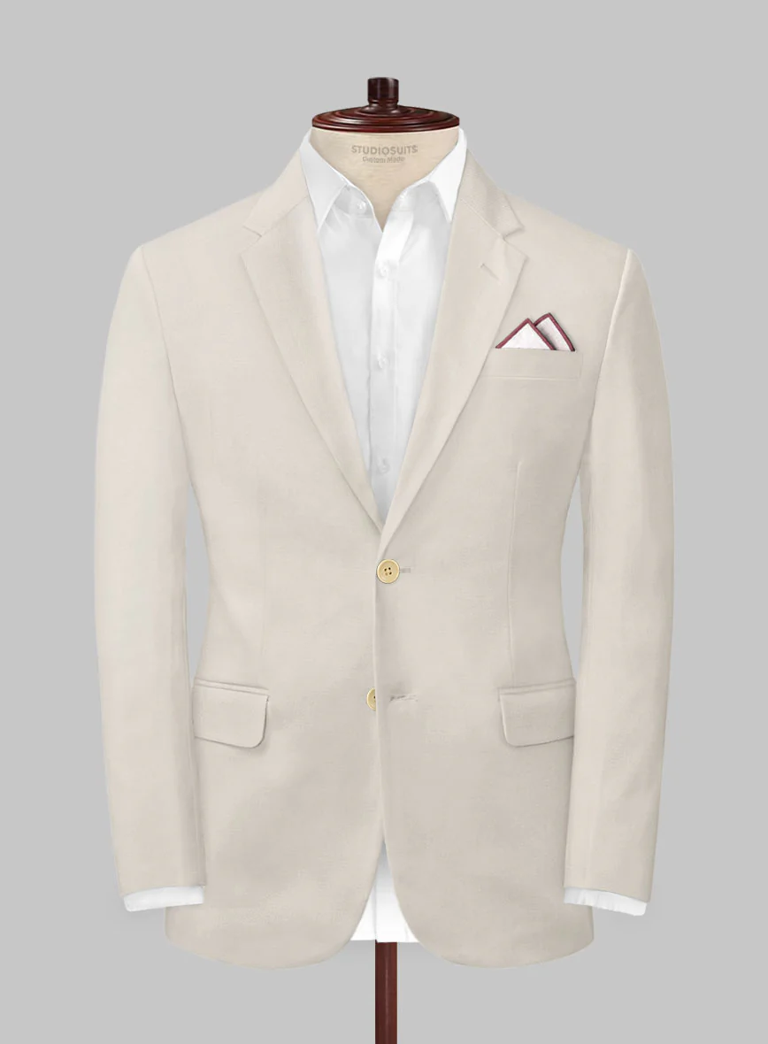 Scabal Light Beige Cashmere Cotton Suit - Image 2