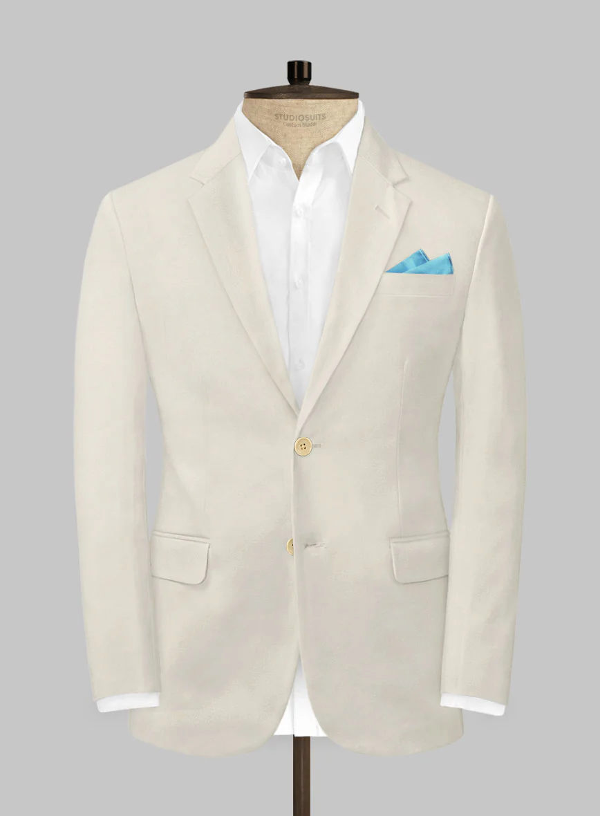 Scabal Light Fawn Cotton Stretch Suit - Image 2