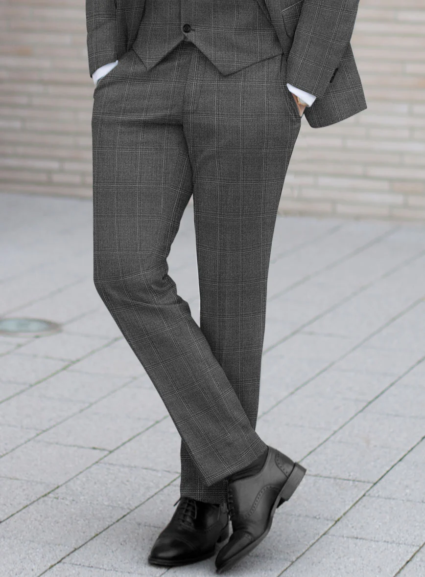 Scabal Lisco Windowpane Gray Wool Suit - Image 5